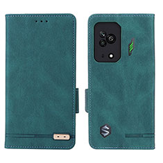 Custodia Portafoglio In Pelle Cover con Supporto L07Z per Xiaomi Black Shark 5 5G Verde