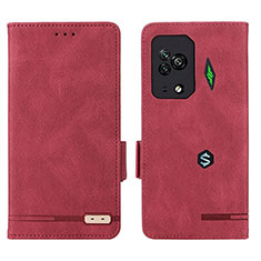 Custodia Portafoglio In Pelle Cover con Supporto L07Z per Xiaomi Black Shark 5 Pro 5G Rosso