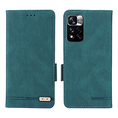 Custodia Portafoglio In Pelle Cover con Supporto L07Z per Xiaomi Mi 11i 5G (2022) Verde