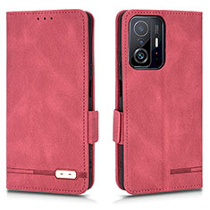 Custodia Portafoglio In Pelle Cover con Supporto L07Z per Xiaomi Mi 11T 5G Rosso
