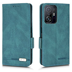 Custodia Portafoglio In Pelle Cover con Supporto L07Z per Xiaomi Mi 11T Pro 5G Verde