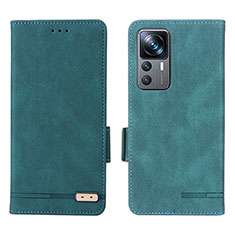 Custodia Portafoglio In Pelle Cover con Supporto L07Z per Xiaomi Mi 12T Pro 5G Verde