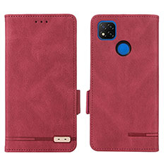 Custodia Portafoglio In Pelle Cover con Supporto L07Z per Xiaomi POCO C31 Rosso