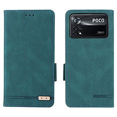 Custodia Portafoglio In Pelle Cover con Supporto L07Z per Xiaomi Poco X4 Pro 5G Verde