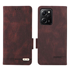 Custodia Portafoglio In Pelle Cover con Supporto L07Z per Xiaomi Poco X5 Pro 5G Marrone