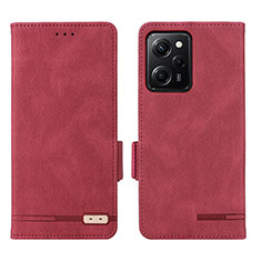 Custodia Portafoglio In Pelle Cover con Supporto L07Z per Xiaomi Poco X5 Pro 5G Rosso