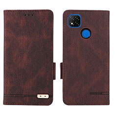 Custodia Portafoglio In Pelle Cover con Supporto L07Z per Xiaomi Redmi 9 Activ Marrone