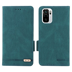 Custodia Portafoglio In Pelle Cover con Supporto L07Z per Xiaomi Redmi Note 10 4G Verde