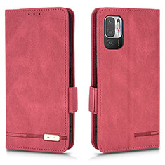 Custodia Portafoglio In Pelle Cover con Supporto L07Z per Xiaomi Redmi Note 10 JE 5G Rosso