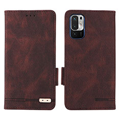 Custodia Portafoglio In Pelle Cover con Supporto L07Z per Xiaomi Redmi Note 10T 5G Marrone