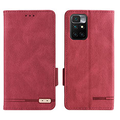 Custodia Portafoglio In Pelle Cover con Supporto L07Z per Xiaomi Redmi Note 11 4G (2021) Rosso