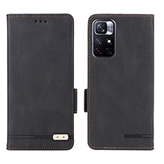 Custodia Portafoglio In Pelle Cover con Supporto L07Z per Xiaomi Redmi Note 11 5G Nero