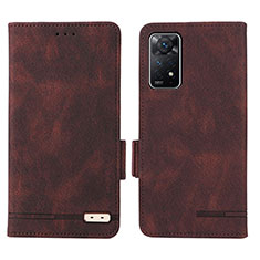 Custodia Portafoglio In Pelle Cover con Supporto L07Z per Xiaomi Redmi Note 11 Pro 4G Marrone