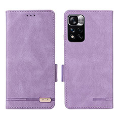 Custodia Portafoglio In Pelle Cover con Supporto L07Z per Xiaomi Redmi Note 11 Pro+ Plus 5G Viola