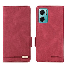 Custodia Portafoglio In Pelle Cover con Supporto L07Z per Xiaomi Redmi Note 11E 5G Rosso