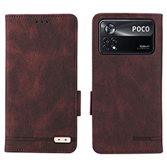 Custodia Portafoglio In Pelle Cover con Supporto L07Z per Xiaomi Redmi Note 11E Pro 5G Marrone