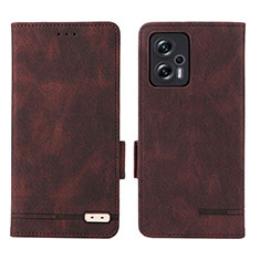 Custodia Portafoglio In Pelle Cover con Supporto L07Z per Xiaomi Redmi Note 11T Pro 5G Marrone