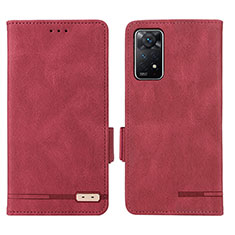 Custodia Portafoglio In Pelle Cover con Supporto L07Z per Xiaomi Redmi Note 12 Pro 4G Rosso