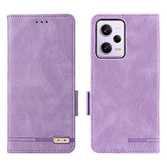 Custodia Portafoglio In Pelle Cover con Supporto L07Z per Xiaomi Redmi Note 12 Pro 5G Viola