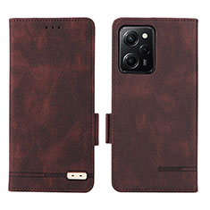 Custodia Portafoglio In Pelle Cover con Supporto L07Z per Xiaomi Redmi Note 12 Pro Speed 5G Marrone