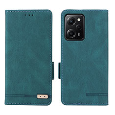 Custodia Portafoglio In Pelle Cover con Supporto L07Z per Xiaomi Redmi Note 12 Pro Speed 5G Verde