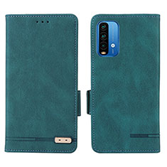 Custodia Portafoglio In Pelle Cover con Supporto L07Z per Xiaomi Redmi Note 9 4G Verde