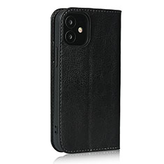 Custodia Portafoglio In Pelle Cover con Supporto L08 per Apple iPhone 12 Nero