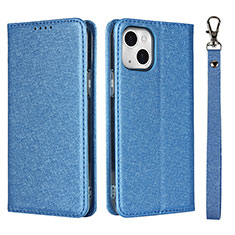 Custodia Portafoglio In Pelle Cover con Supporto L08 per Apple iPhone 13 Blu