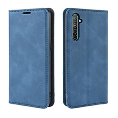 Custodia Portafoglio In Pelle Cover con Supporto L08 per Realme X2 Blu