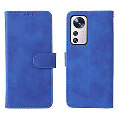 Custodia Portafoglio In Pelle Cover con Supporto L08 per Xiaomi Mi 12X 5G Blu