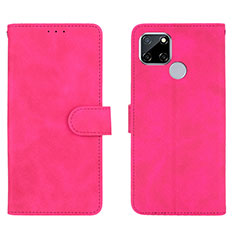 Custodia Portafoglio In Pelle Cover con Supporto L08Z per Realme 7i RMX2193 Rosa Caldo