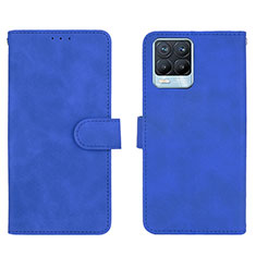 Custodia Portafoglio In Pelle Cover con Supporto L08Z per Realme 8 4G Blu