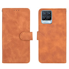 Custodia Portafoglio In Pelle Cover con Supporto L08Z per Realme 8 Pro Marrone