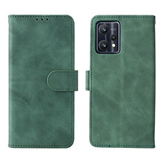 Custodia Portafoglio In Pelle Cover con Supporto L08Z per Realme 9 5G Verde