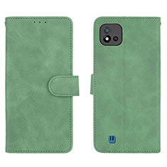 Custodia Portafoglio In Pelle Cover con Supporto L08Z per Realme C11 (2021) Verde