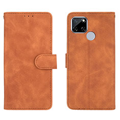 Custodia Portafoglio In Pelle Cover con Supporto L08Z per Realme C12 Marrone