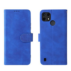 Custodia Portafoglio In Pelle Cover con Supporto L08Z per Realme C21Y Blu