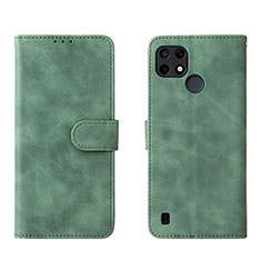 Custodia Portafoglio In Pelle Cover con Supporto L08Z per Realme C21Y Verde