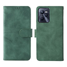 Custodia Portafoglio In Pelle Cover con Supporto L08Z per Realme C35 Verde