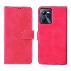 Custodia Portafoglio In Pelle Cover con Supporto L08Z per Realme Narzo 50A Prime Rosa Caldo