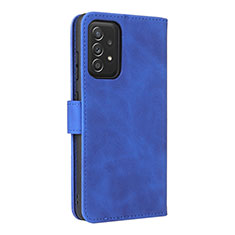 Custodia Portafoglio In Pelle Cover con Supporto L08Z per Samsung Galaxy A52s 5G Blu