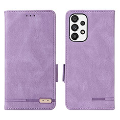 Custodia Portafoglio In Pelle Cover con Supporto L08Z per Samsung Galaxy A73 5G Viola