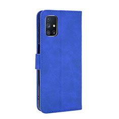 Custodia Portafoglio In Pelle Cover con Supporto L08Z per Samsung Galaxy M51 Blu