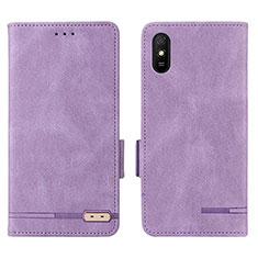 Custodia Portafoglio In Pelle Cover con Supporto L08Z per Xiaomi Redmi 9AT Viola