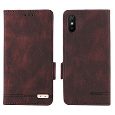 Custodia Portafoglio In Pelle Cover con Supporto L08Z per Xiaomi Redmi 9i Marrone