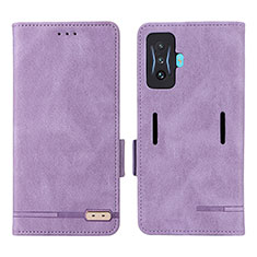 Custodia Portafoglio In Pelle Cover con Supporto L08Z per Xiaomi Redmi K50 Gaming 5G Viola