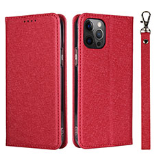 Custodia Portafoglio In Pelle Cover con Supporto L09 per Apple iPhone 12 Pro Max Rosso