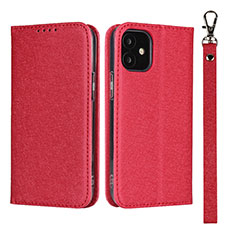 Custodia Portafoglio In Pelle Cover con Supporto L09 per Apple iPhone 12 Rosso