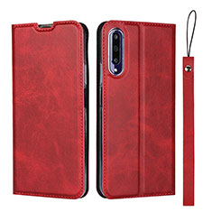 Custodia Portafoglio In Pelle Cover con Supporto L09 per Huawei P Smart Pro (2019) Rosso