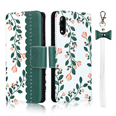 Custodia Portafoglio In Pelle Cover con Supporto L09 per Huawei P Smart Z (2019) Verde